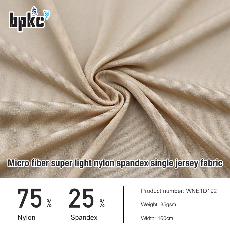 Micro fiber super light nylon spandex single jersey fabric